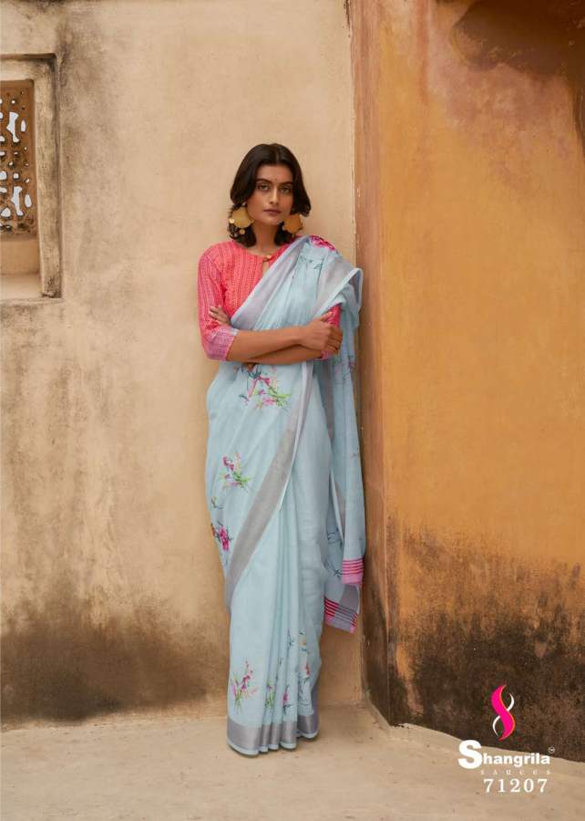 Shangrila Raaga Linen 7 Latest Fancy Party Wear Linen Designer Saree Collection